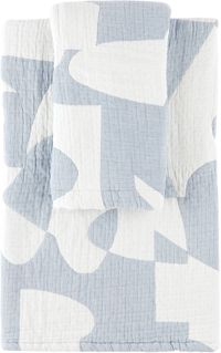 Dusen Dusen Blue & White Hepta Bed Set, Full/Queen