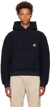 Sky High Farm Workwear Navy Quilted Hoodie