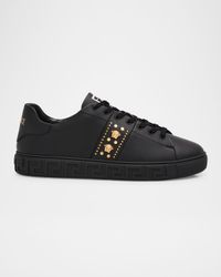 Men's La Greca Leather Low-Top Sneakers