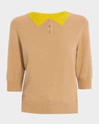 Trompe-L'oeil Knit Polo Sweater