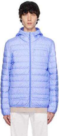 Moncler Blouson Pulao bleu rembourré en duvet
