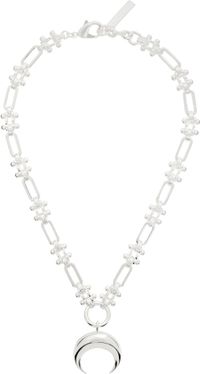 Marine Serre Silver Plated Moon Charm Necklace