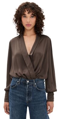 Favorite Daughter The Better Off Thong Bodysuit Coffee S