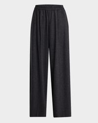 Eva Wool Flannel Wide-Leg Pants
