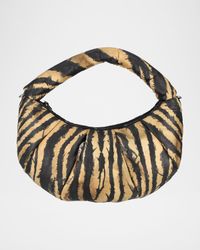 x Robert Cavalli Venezia Small Zebra-Print Top-Handle Bag