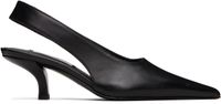 TOTEME Black Classic Leather Slingback Heels