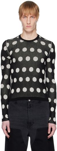 MM6 Maison Margiela Pull molletonné noir à pois