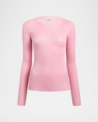 Mosi Silk Rib Long-Sleeve Top