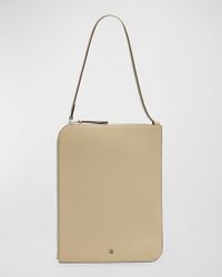 Zip Slim Leather Tote Bag