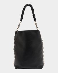 Chain Leather Tote Bag