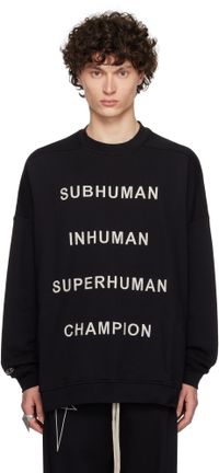 Rick Owens Black Champion Edition Jumbo Sweatshirt