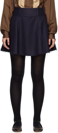 Edward Cuming Navy Reversed Miniskirt