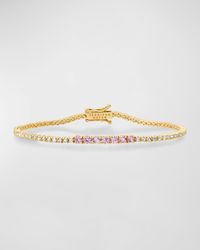 18k Yellow Gold Pink Sapphire and Diamond Bracelet