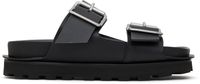 Jil Sander Black Pin-Buckle Slides