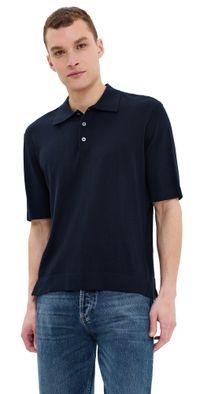 Officine Generale Brutus Knit Polo Night Sky L