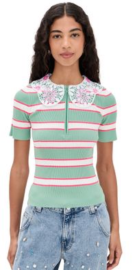 ESSENTIEL ANTWERP Iota Knitted Polo Combo1 Aqua Azul XS