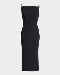 Square-Neck Sleeveless Midi Dress