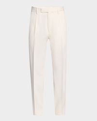 Men's Pleated Cotton-Wool Pants