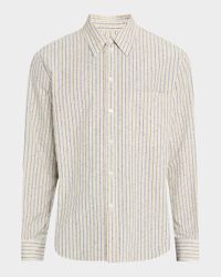 Men's Stripe Pocket Sport Shirt