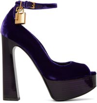 TOM FORD Purple Peep Toe Platform Heeled Sandals