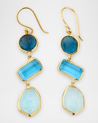 Rock Candy 3-Stone Mare Drop Earrings in 18K Gold