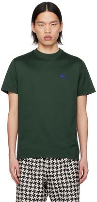 Burberry Green Embroidered T-Shirt