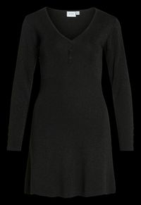 Vila - Robe courte en maille à fibres métallisées - Taille L - Noir
