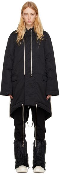 Rick Owens DRKSHDW Manteau noir à ourlet queue-de-poisson