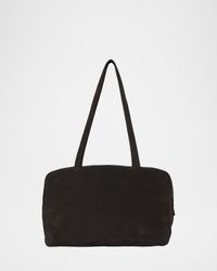 Astra Bowling Shoulder Bag in Suede