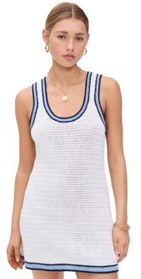 The Upside Elsa Crochet Mini Dress White XS