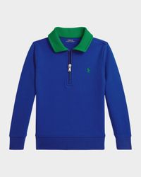 Boy's Double-Knit Collared Sweatshirt, Size 2-7