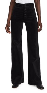 ASKK NY Brighton Velvet Wide Leg Pants Black Velvet 32