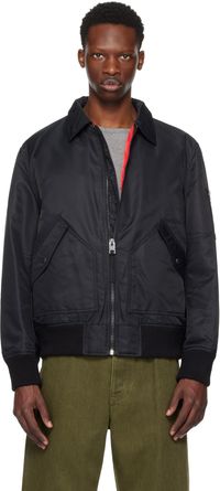 Hugo Black Recycled Nylon Bomber Jacket