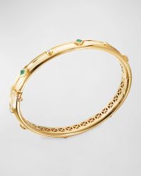 Modern Renaissance 18k Diamond & Emerald Bracelet, Size S