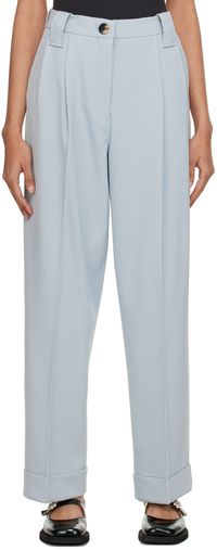 GANNI Gray Pleated Trousers