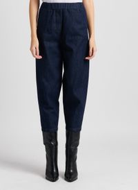 Humility - Pantalon large taille haute en coton - Taille 46 - Bleu