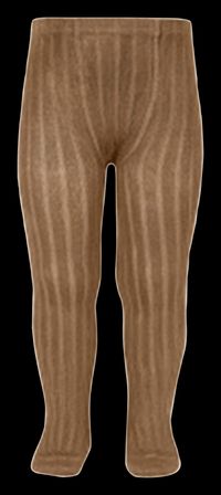 Condor - Collants côtelés en coton mélangé - Taille 12ans - Marron