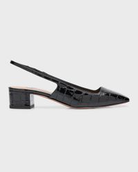 Ginza Croco Slingback Ballerina Pumps