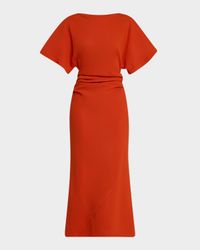Amelie Ruched Midi Dress