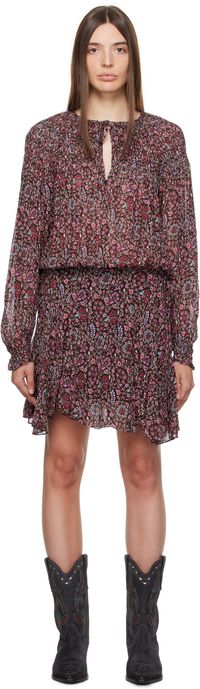 Isabel Marant Etoile Robe courte Noanne brun et rose