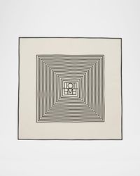 Centered Monogram Silk Square Scarf