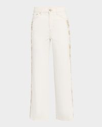 Getty Crochet-Trim Cropped Jeans