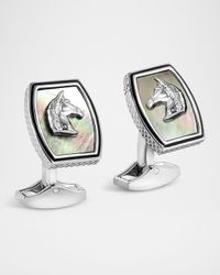 Men's Mother-Of-Pearl Ascot Horse Cufflinks