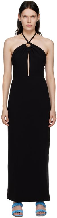 Staud Black Abigail Midi Dress
