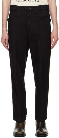 KOZABURO Black 3D Shaped Trousers