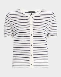 Dina Stripe Short-Sleeve Cardigan