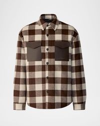 Men's Ryker-PL Plaid Wool Overshirt with Leather Pockets