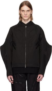 CMMAWEAR Black Thorn Moto Bomber Jacket