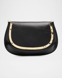 Logan Metal-Trim Shiny Leather Crossbody Bag