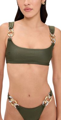 SIMKHAI Wilda Scoop Neck Tank Top Fern S